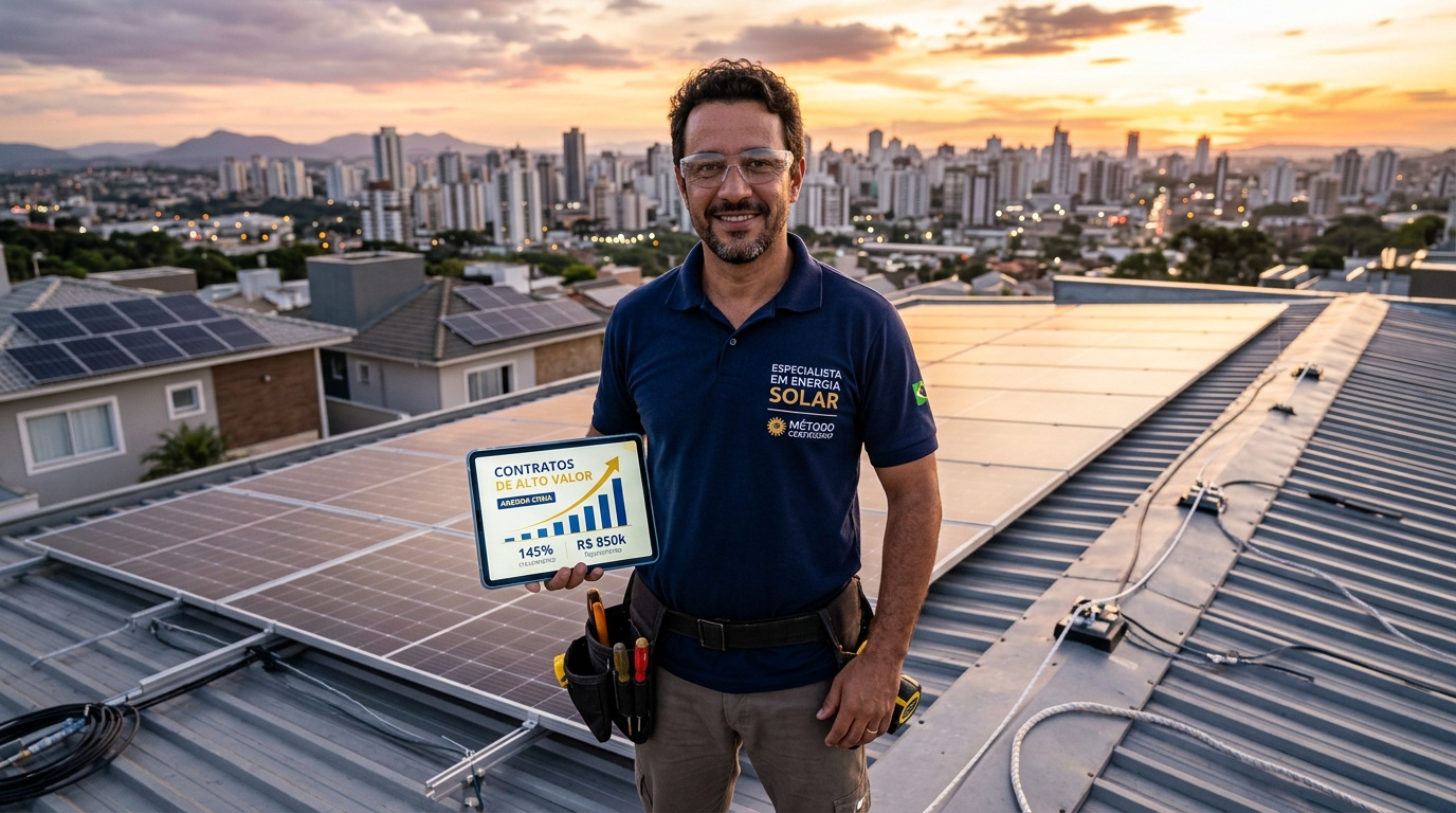 Painéis solares instalados em larga escala